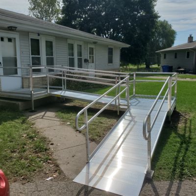 Wheelchair ramp on Oshkosh home