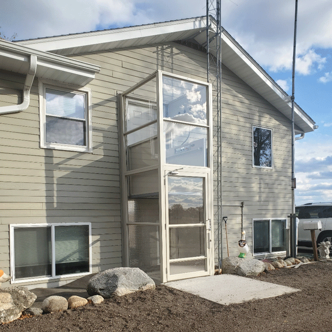 Home with Outdoor Vertical Platform Lift and other La Crosse Stair Lifts