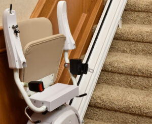 Bruno Stairlift on Staircase in Galena, Bloomington, Springfield, Frankfort, Naperville, Madison