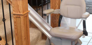 Straight Stairlift on Stair Case in Home in Hinsdale, Chicagoland, McHenry, Springfield, Naperville, Frankfort