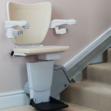 Straight Stairlift on a Staircase in Home in Naperville, IL, Hinsdale, Downers Grove, IL, Chicagoland, Bloomington, McHenry