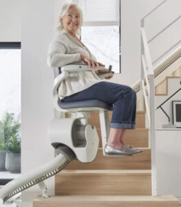 Access BDD Flow X Curved Stair Lift with Happy Rider