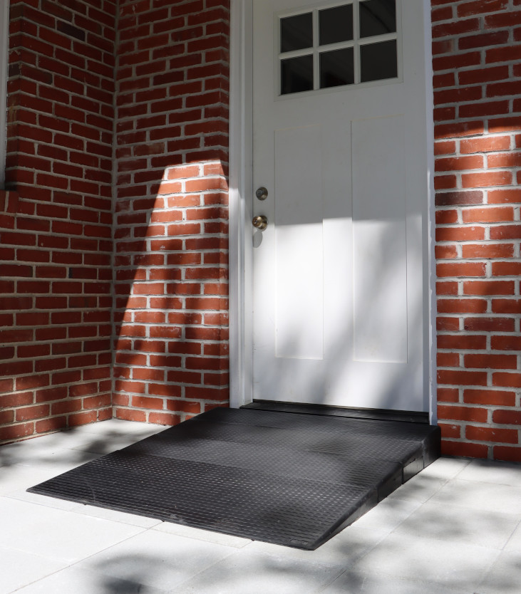 Rubber Threshold Ramp from National Ramps allows easy access to clients' door.