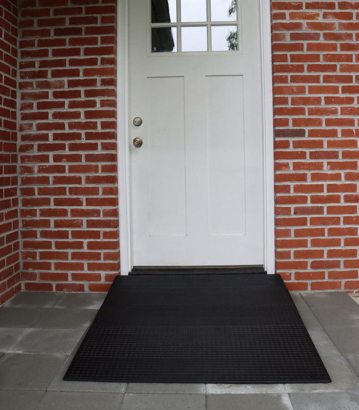 Front View of Rubber Threshold Ramp from National Ramps at client's door
