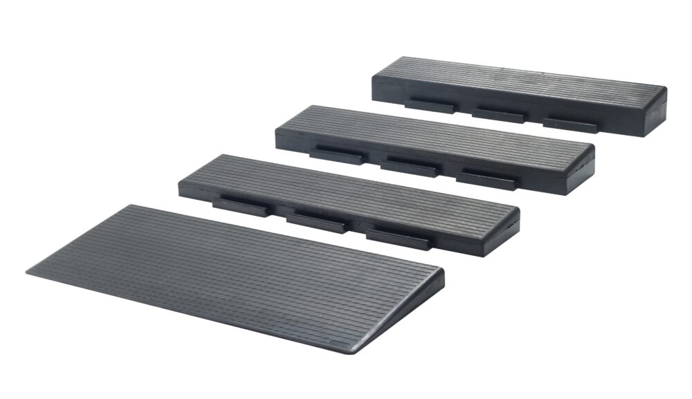 Rubber Threshold Ramps from National Ramps can come in pieces to accommodate door thresholds up to 5" high
