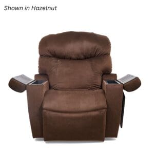 Cloud+ Small with Twilight Lift Chair by Golden Technologies features plush cushions and hidden storage in both armrests. Shown in Hazelnut.