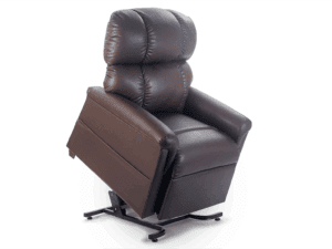 The Comforter with MaxiComfort Medium Lift Chair by Golden Technologies offers plush cushions, multiple recline positions, and a sturdy lift mechanism for easy standing—all in a stylish design that prioritizes comfort and support.