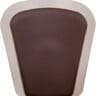 Front view of a padded chair backrest with dark brown center and light beige border, designed for Handicare's Freecurve Curved Stair Lift—enhancing comfort and style in your home.