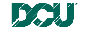 Green DCU logo with stylized, bold letters on a light gray background, reflecting our commitment to Affordable Mobility Solutions and Stair Lift Financing.
