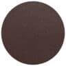 A circular swatch of dark brown, pebbled faux leather—perfect for upholstering the Freecurve Curved Stair Lift by Handicare, offering comfort and elegance to your home stair lift.