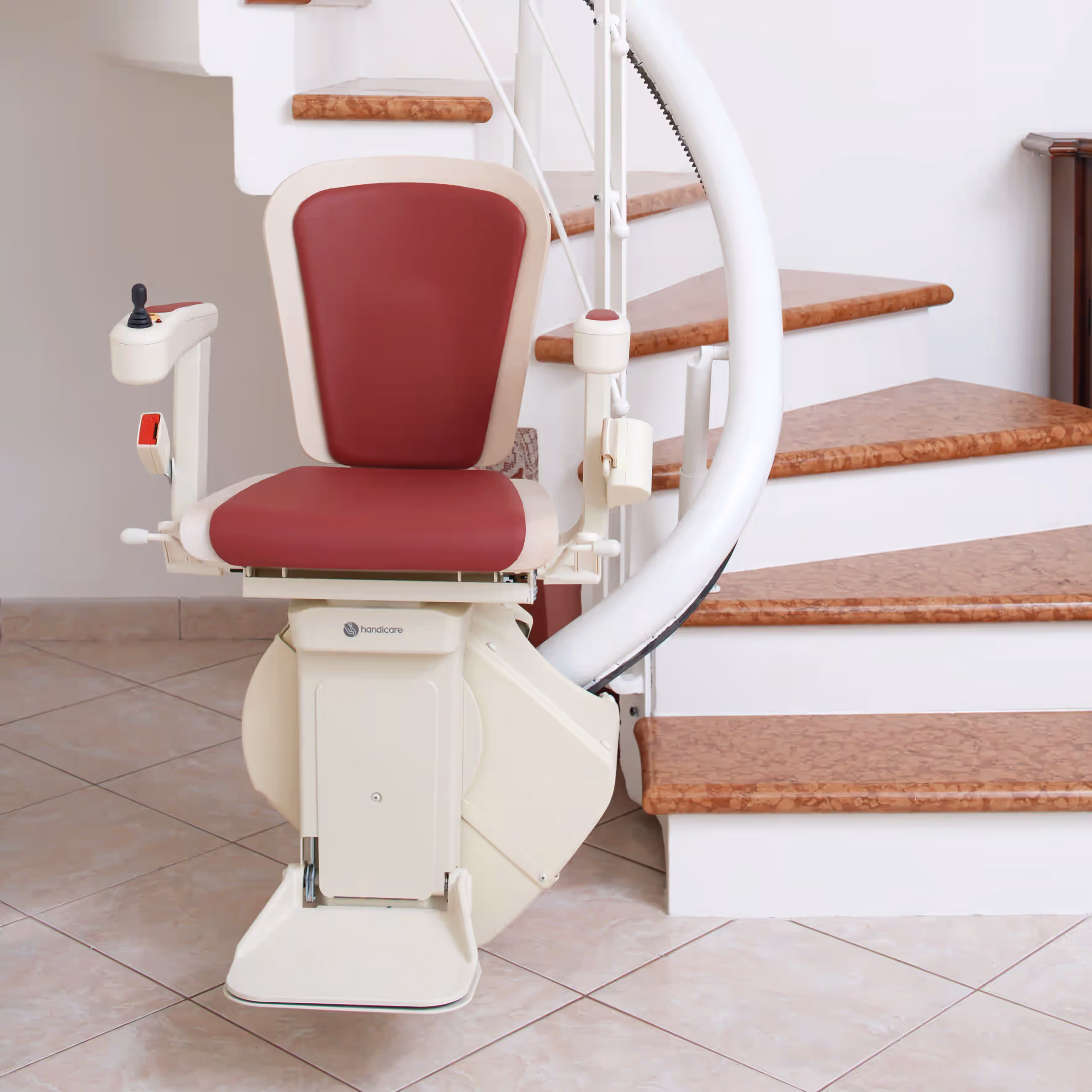 Handicare Freecurve Alliance Seat with Red Upholstery