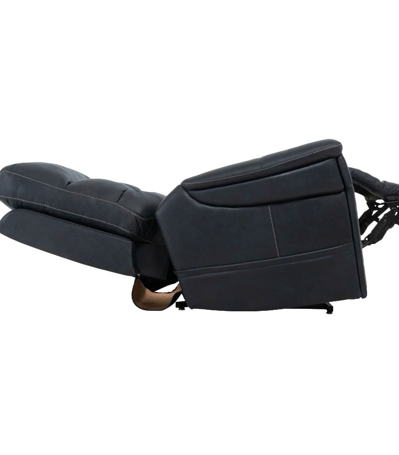 The VivaLift Radiance - PLR-3955 Lift Chair by Pride Mobility, shown fully reclined with footrest extended, features detailed stitching and padded cushions that enhance its comfort and modern design—perfect for relaxation at home. The VivaLift Radiance - PLR-3955 Lift Chair by Pride Mobility, shown fully reclined with footrest extended, features detailed stitching and padded cushions that enhance its comfort and modern design—perfect for relaxation at home.