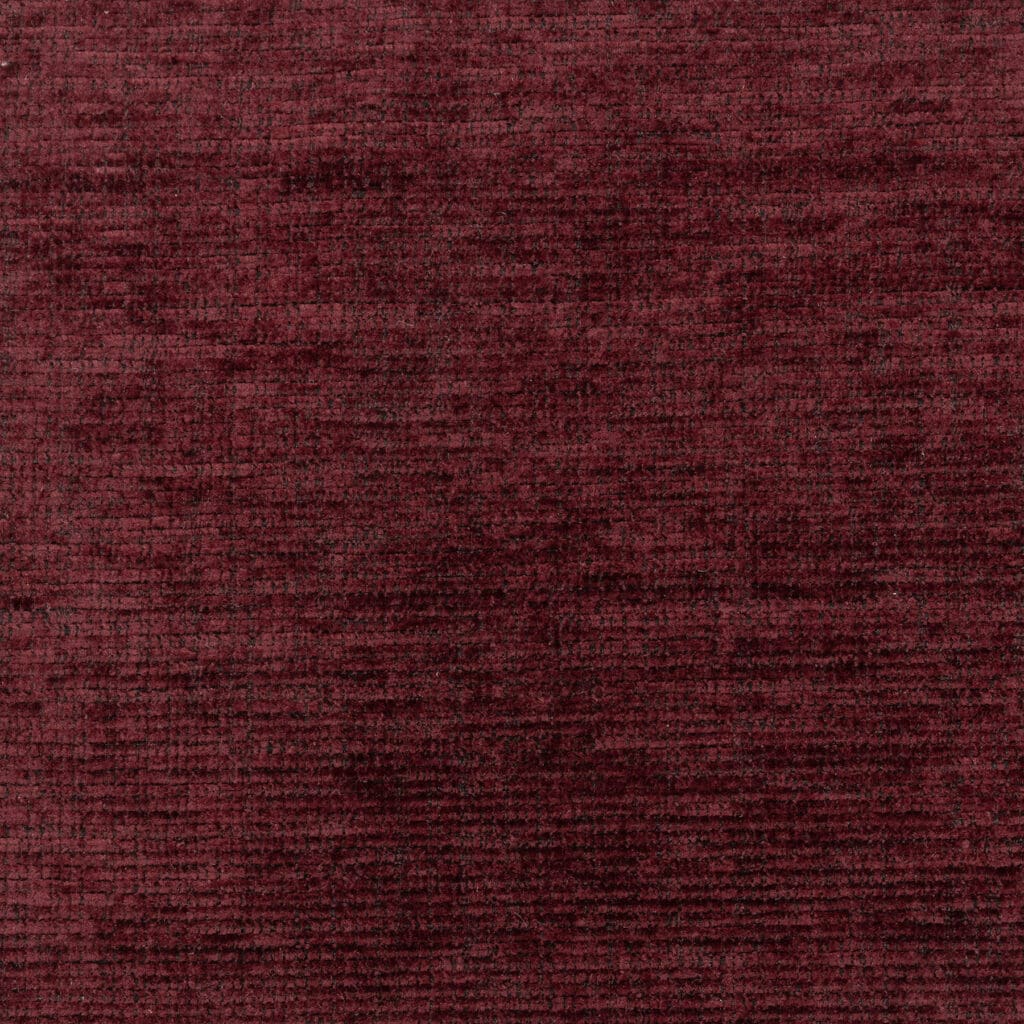 Close-up of a textured, rich burgundy fabric with a subtle horizontal and vertical weave pattern, giving it a soft and slightly uneven appearance.