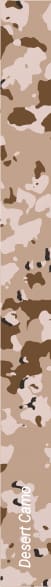 A vertical strip displays a desert camouflage of tan, brown, and beige shapes. "Desert" appears in white at the bottom, echoing the rugged look of the Pride Mobility Baja Wrangler 2 4-Wheel Mobility Scooter.