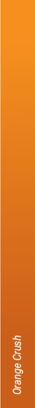 A vertical orange gradient bar with white text Orange Crush displayed sideways at the bottom right corner, similar to safety signage you’d find on a Baja Wrangler 2 4-Wheel Mobility Scooter by Pride Mobility.
