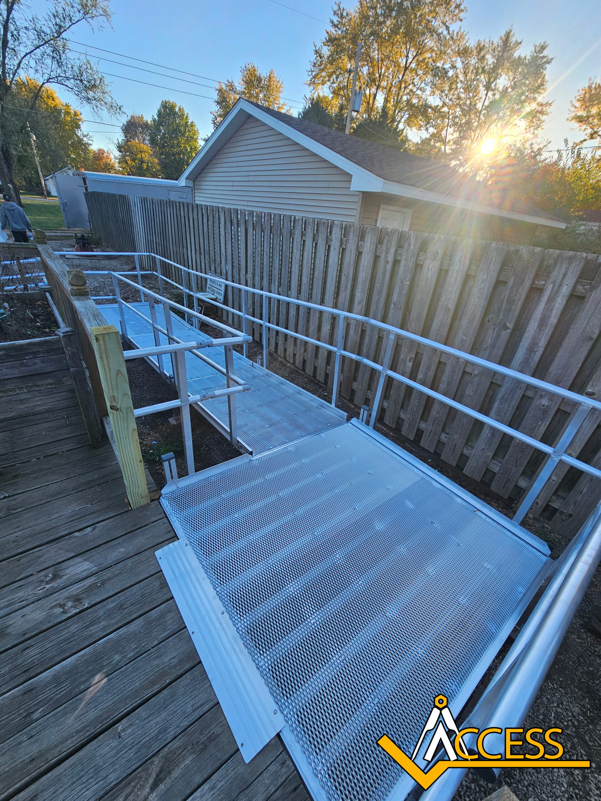 Modular Aluminum Ramp, installed by Access Elevators, with lifetime warranty and expected to last longer than the people who installed it
