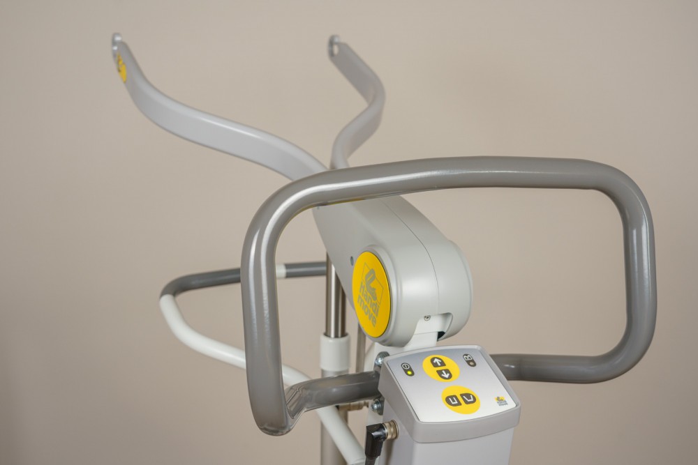 Close up image of the SureHands 2620 grab bars and hand controls.