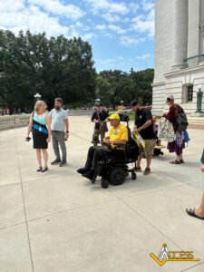 Carl Schulze delivers a powerful speech at the State Capitol about Medicaid cuts and their effects on people with disabilities, older adults, family caregivers, and others who depend on home-care services.