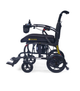 Cricket LT Carbon power wheelchair side view.